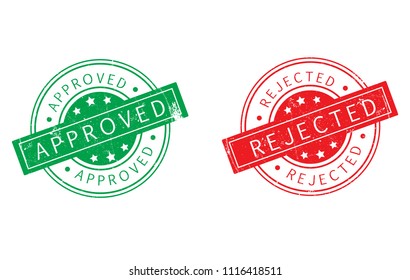 Approved and rejected stamp isolated on white background. Trendy approved and rejected stamp in flat style. Template for web site, app, label,ui and logo. Useful for sticker, banner,poster and placard