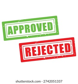 Approved and Rejected Stamp Labels Set