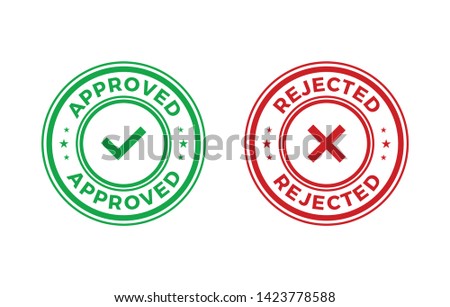 Approved and rejected stamp vector 