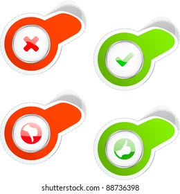 Approved and rejected sticker set.