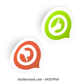 Approved and rejected stickers.
