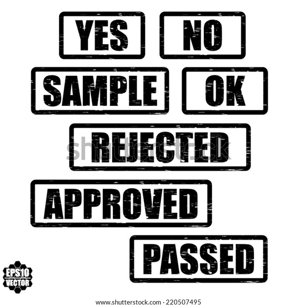 Approved Rejected Yes No Ok Passed Stock Vector (Royalty Free) 220507495