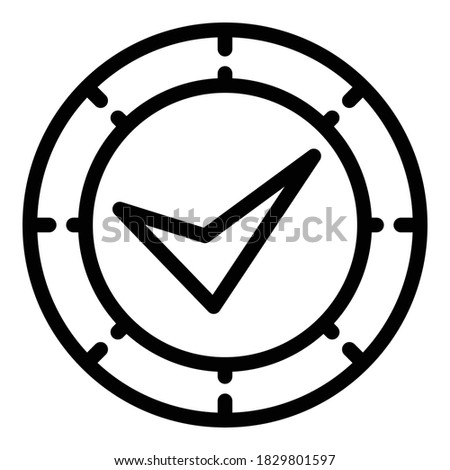 Approved reliability icon. Outline approved reliability vector icon for web design isolated on white background