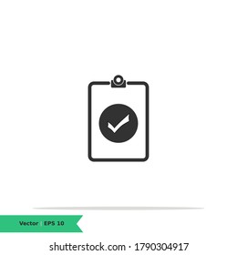 Approved Report, Checked Report Icon Illustration Logo Template. Report Sign Symbol. Vector Icon EPS 10