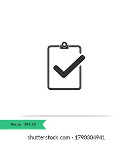 Approved Report, Checked Report Icon Illustration Logo Template. Report Sign Symbol. Vector Icon EPS 10