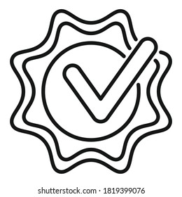 Approved reputation icon. Outline approved reputation vector icon for web design isolated on white background