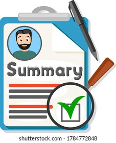 Approved resume of the candidate for the job