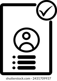 Approved resume icon, Job application approved icon. Replaceable vector design.