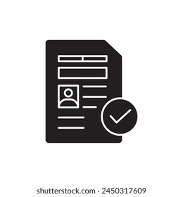 Approved resume icon, template for graphic and web design. vector illustration