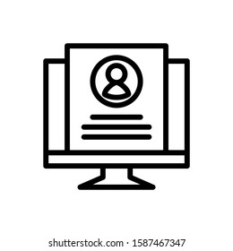 Approved resume icon vector in lineart style on white background
