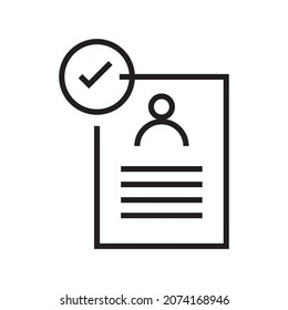 approved resume icon vector sign design