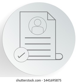 Approved resume line icon. Vector illustration.