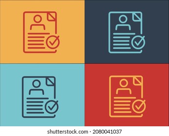 Approved Resume Logo Template, Simple Flat Icon Of resume,document,business