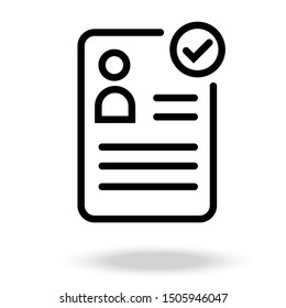 Approved resume outline icon vector