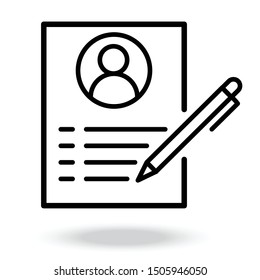 Approved resume outline icon vector