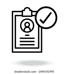 Approved resume outline icon vector.employment