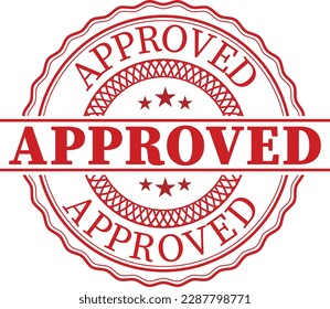 Approved retro red isolated stamp stock illustration