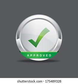 Approved Round Vector Icon Buttn