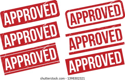 Approved rubber grunge stamp vector set - Vector
