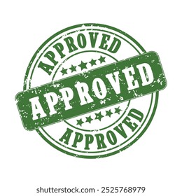 Approved rubber ink stamp vector isolated on a white background