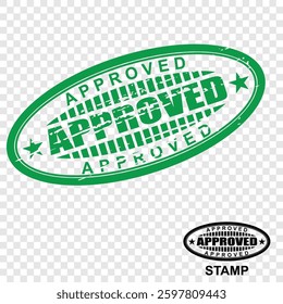 Approved rubber stamp design vector