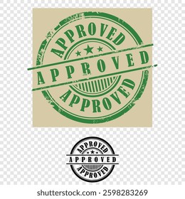 Approved rubber stamp and design vector