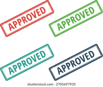 Aprobado sello de goma Grunge Textura Set Ilustración vectorial