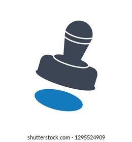 Approved Rubber Stamp Icon, Stamp icon vector - Vector