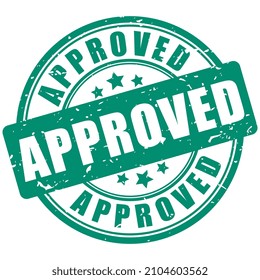 Approved rubber stamp isolated on white background, grunge approved stamp vector illustration