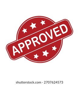 Approved Rubber Stamp. Red Approved Rubber Grunge Stamp Vector Illustration