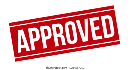Approved rubber stamp. Red approved stamp seal – Vector
