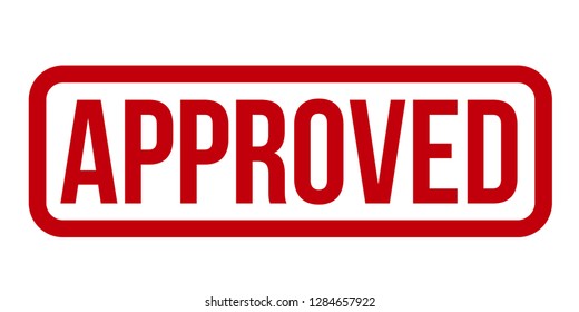 Approved rubber stamp. Red approved stamp seal – Vector