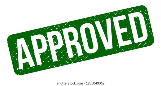 Approved rubber stamp seal. Green Approved rubber grunge stamp vector illustration - Vector