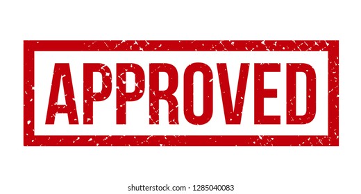 Approved rubber stamp seal. Red Approved rubber grunge stamp vector illustration - Vector