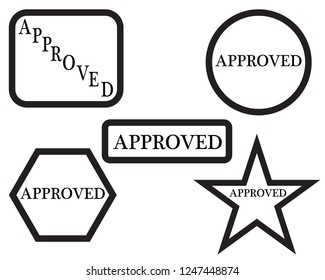 approved rubber stamp set icon
