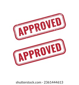 Approved rubber stamp set. Red Approved rubber grunge stamp vector illustration