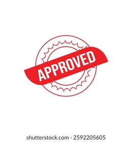 Approved rubber stamp set. Red Approved rubber grunge stamp vector illustration