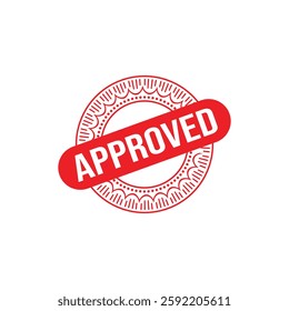 Approved rubber stamp set. Red Approved rubber grunge stamp vector illustration