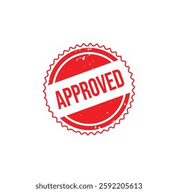Approved rubber stamp set. Red Approved rubber grunge stamp vector illustration