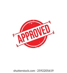 Approved rubber stamp set. Red Approved rubber grunge stamp vector illustration