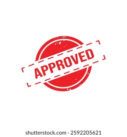 Approved rubber stamp set. Red Approved rubber grunge stamp vector illustration