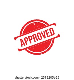 Approved rubber stamp set. Red Approved rubber grunge stamp vector illustration