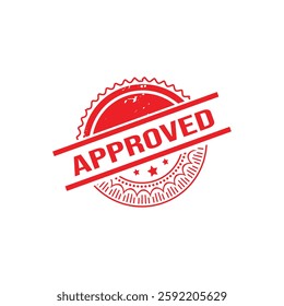 Approved rubber stamp set. Red Approved rubber grunge stamp vector illustration