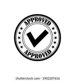 Approved rubber stamp vector icon