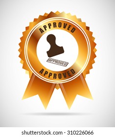 approved seal design, vector illustration eps10 graphic 