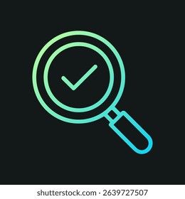 Approved search in a digital world. Icon symbol illustration
