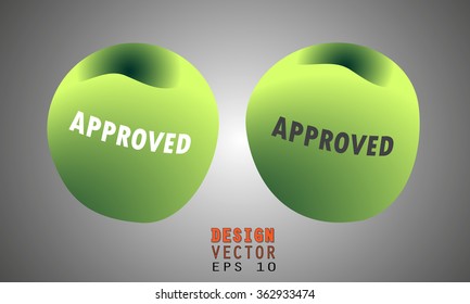 APPROVED : set of 2 new fruit imitation glossy colored icons, labels, new gel like style collection, fully editable vector illustration EPS 10