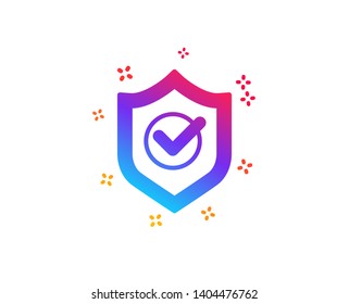 Approved shield icon. Accepted or confirmed sign. Protection symbol. Dynamic shapes. Gradient design approved shield icon. Classic style. Vector