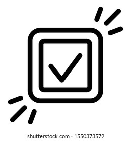 Approved sign icon. Outline approved sign vector icon for web design isolated on white background