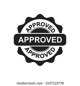 approved sign icon in trendy flat design